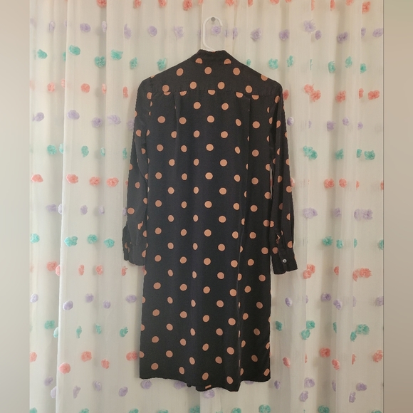 Tory Burch Black Polka-Dot Silk Crepe De Chine Dress Size 0 - Picture 10 of 10